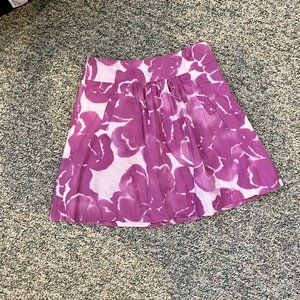 J. Crew skirt with Purple and White floral pattern, knee length